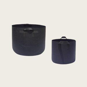 2 Pcs Non Woven Thickened Black Fabric Grow Bags Planting Pot With Double Handle